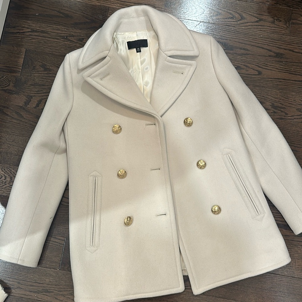 Nili Lotan beige pea coat size xs